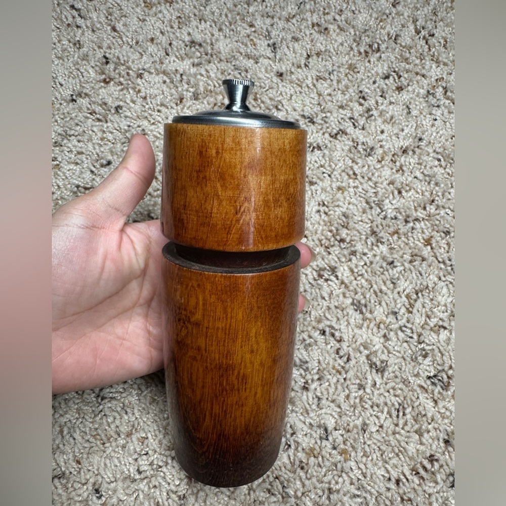 Baribocraft Combination Salt Shaker and Pepper Mill - 2 n 1 Maple Wood